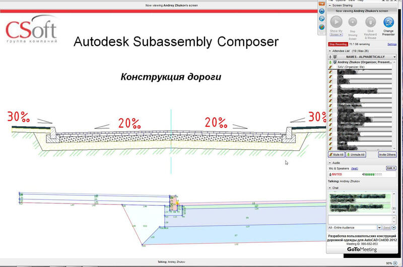 Элемент конструкции дороги, разработанный в Autodesk Subassembly Composer